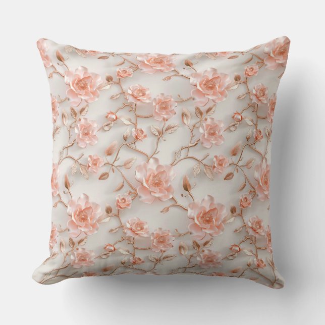 Coussin Fleurs roses élégantes (Recto)