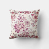 Coussin fleurs roses et rouge foncé (Verso)