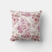 Coussin fleurs roses et rouge foncé (Recto)
