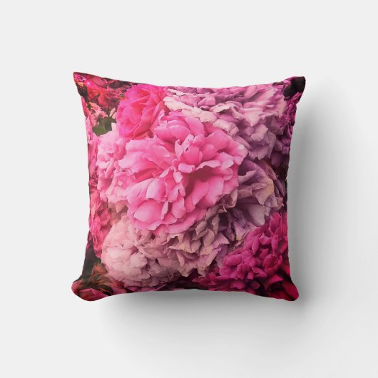 Coussin Fleurs roses et violettes (Recto)