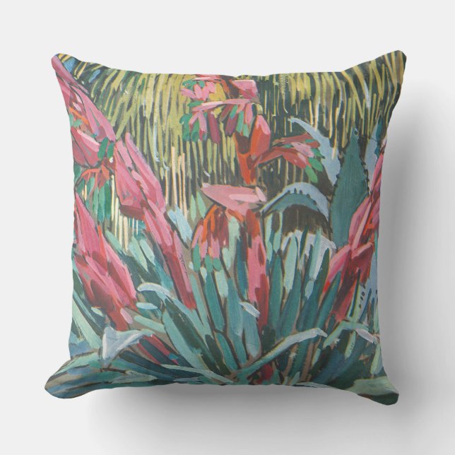 Coussin Fleurs roses exotiques (Recto)