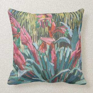 Coussin Fleurs roses exotiques