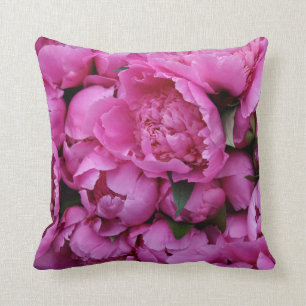 Coussin Fleurs roses luxuriantes de pivoine