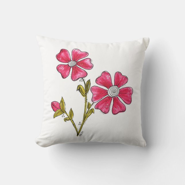 Coussin Fleurs roses mignonnes (Recto)