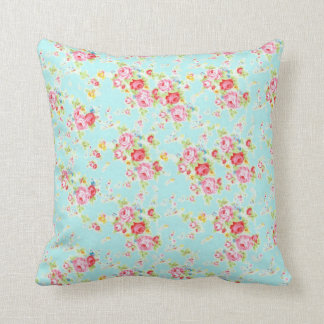 Coussin Fleurs roses minables bleues de roses floraux