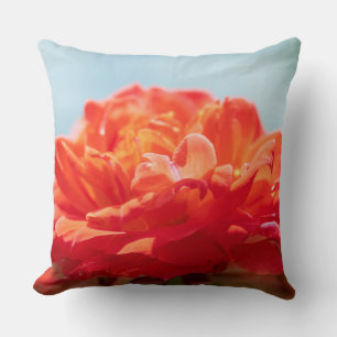 Coussin Fleurs roses orange