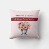 Coussin Fleurs roses pour le 40ème anniversaire de rubis (Verso)