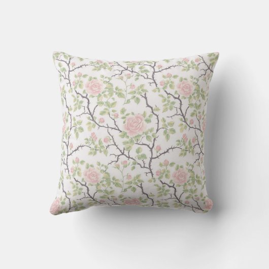 Coussin Fleurs roses romantiques (Verso)