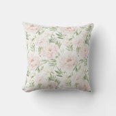 Coussin Fleurs roses romantiques blush (Recto)