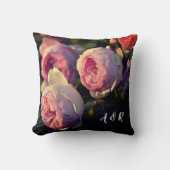 Coussin Fleurs roses roses du Jardin Anniversaire (Recto)