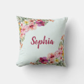 Coussin Fleurs roses tropicales florales (Recto)