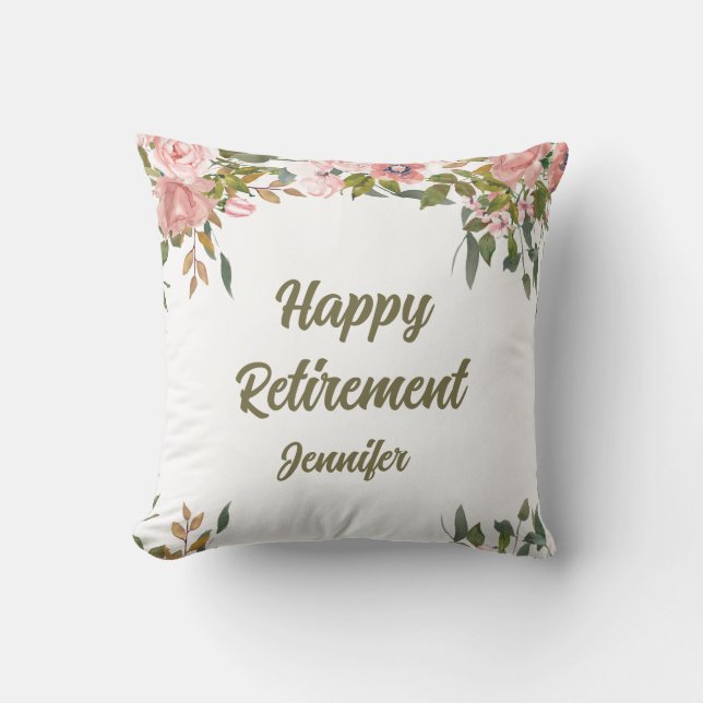 Coussin Fleurs roses verdure rustique boho retraite heureu (Recto)