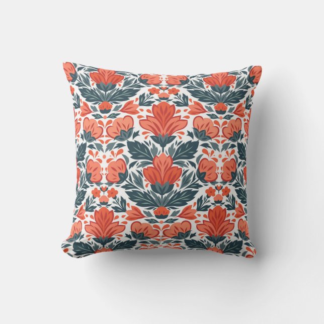 Coussin Fleurs rouges décoratives (Recto)