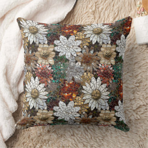 Coussin Fleurs rouges et blanches