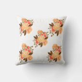 Coussin Fleurs rouges orange vintages florales (Verso)