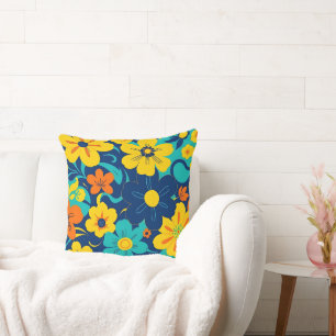 Coussin Fleurs Rush Colorées-Dopamine Style-Retro