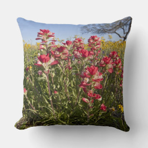 Coussin Fleurs sauvages au bord de la route au Texas, prin