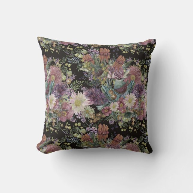 Coussin Fleurs sauvages australiens vintages (Recto)
