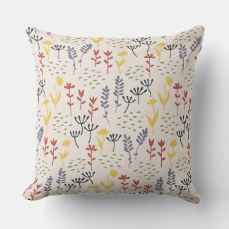 Coussin Fleurs sauvages colorées minimalistes éparpillées