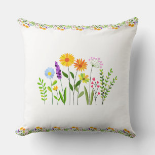 Coussin Fleurs sauvages de printemps été