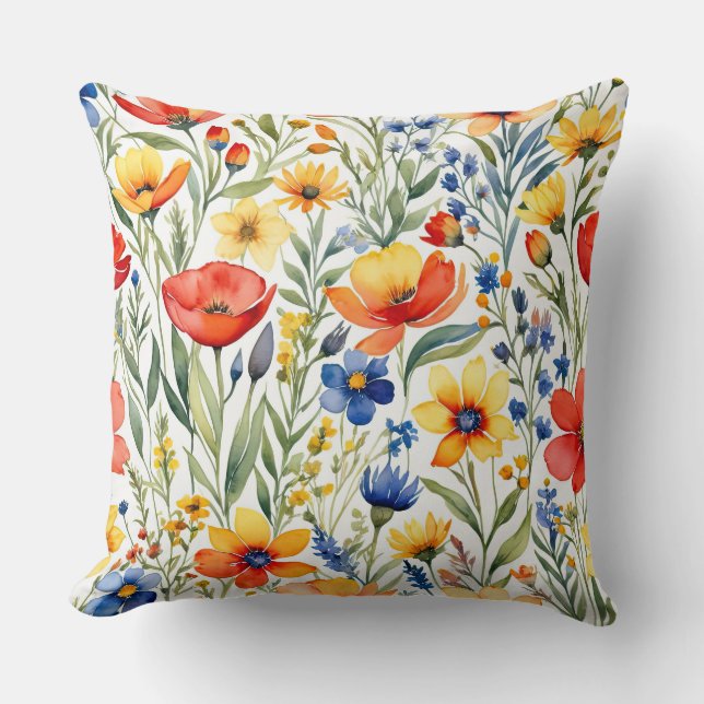 Coussin Fleurs sauvages d'été (Recto)