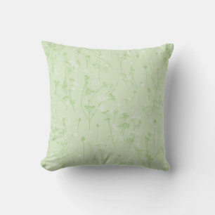 Coussin Fleurs sauvages verts Abstraits modernes
