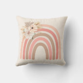 Coussin Fleurs séchées arc-en-ciel rose tendance Boho  (Verso)