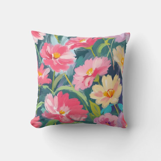 Coussin Fleurs sur bleu (Recto)