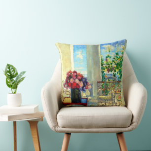 Coussin Fleurs sur la véranda par Konstantin Gorbatov