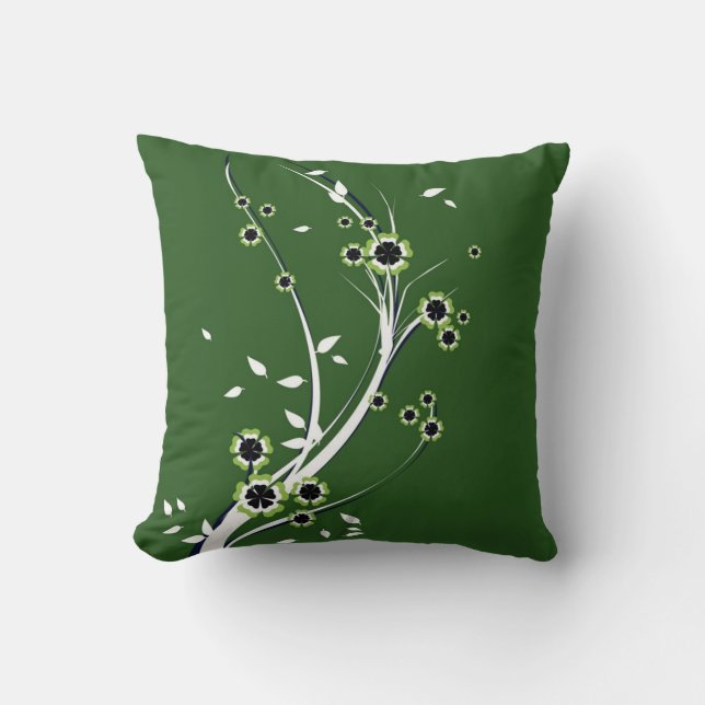 Coussin Fleurs sur vert (Recto)