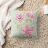Coussin Fleurs triples roses aquarelle (Couverture)