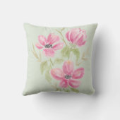 Coussin Fleurs triples roses aquarelle (Verso)