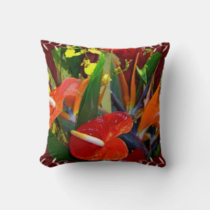 Coussin Fleurs tropicales