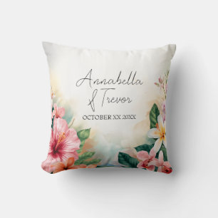 Coussin Fleurs tropicales hawaïennes Mariage sur mesure