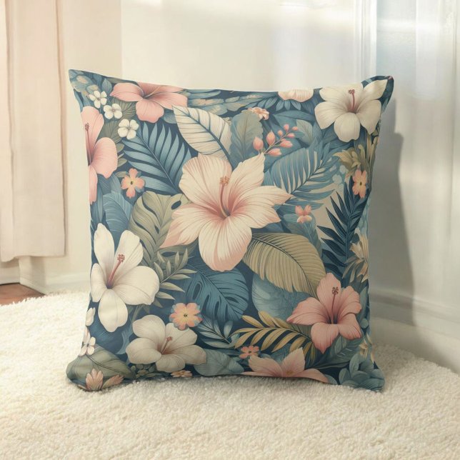 Coussin Fleurs tropicales Orchidée vibrante & Botanique  (Créateur téléchargé)