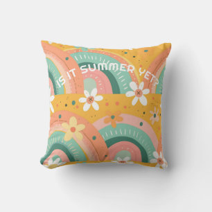 Coussin Fleurs Turquoises en arc-en-ciel colorés