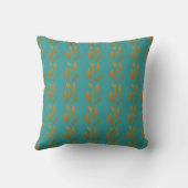 Coussin Fleurs turquoises et or (Verso)