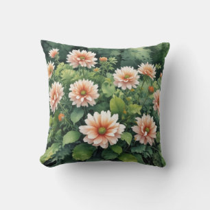 Coussin Fleurs Verdure Elégante Aquarelle