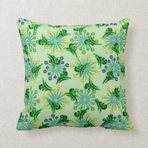 Coussin Fleurs vertes de danse