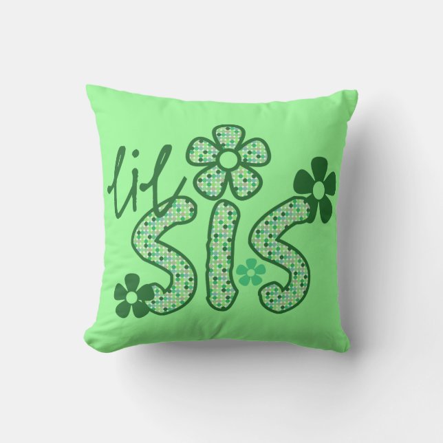Coussin Fleurs vertes de SIS de Lil (Recto)