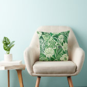 Coussin Fleurs vertes, motif design vintage (Chaise)