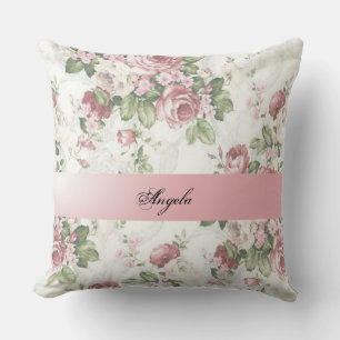 Coussin Fleurs Vintage Shabby Chic - Personnalisées