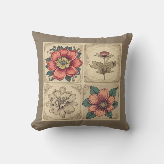 Coussin Fleurs vintages (Recto)