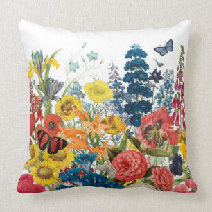 Coussin fleurs vintages modernes