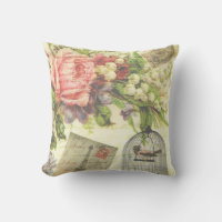 Fleurs vintages, timbres et oiseaux