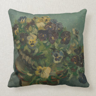 Coussin Fleurs vintages Van Gogh Panier de Pansies
