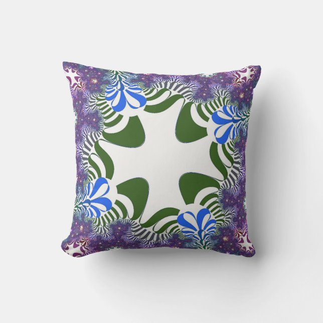 Coussin Fleurs violettes en croix (Recto)