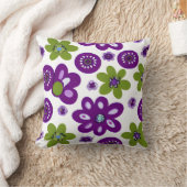 Coussin Fleurs violettes et vertes (Couverture)