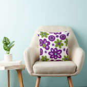 Coussin Fleurs violettes et vertes (Chaise)