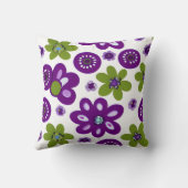 Coussin Fleurs violettes et vertes (Verso)